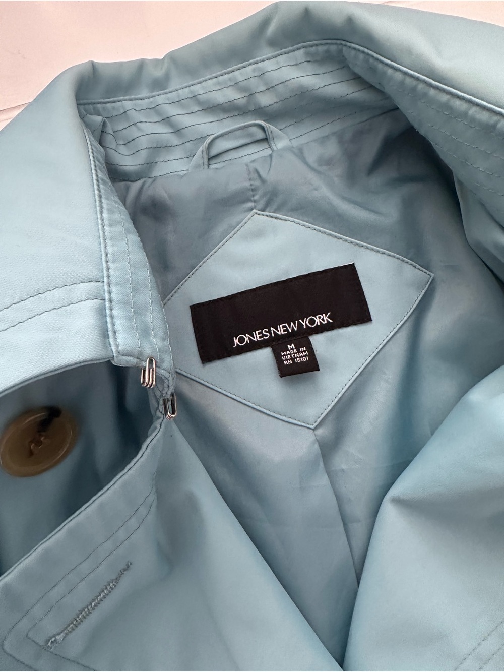 Jones New York Powder Blue Trench Jacket - Picture 2 of 4